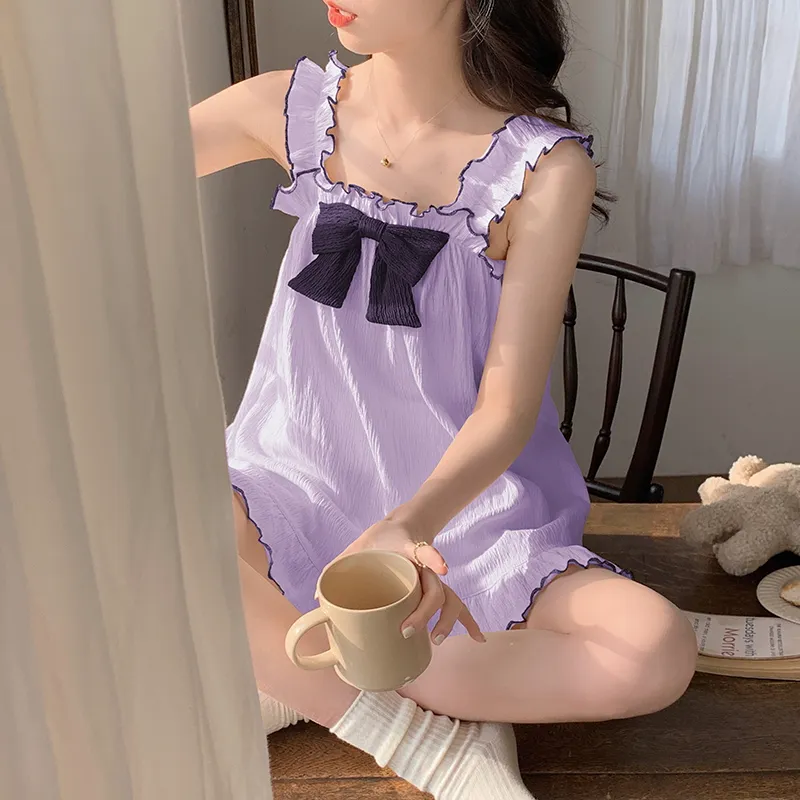 The Story Of The Flower Season Pajama Set Women's Light Purple-7