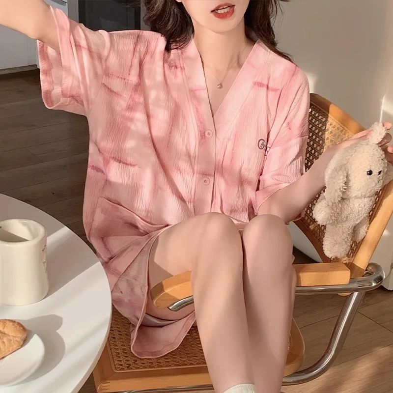 The Story Of The Flower Season Pajama Set Women's Dark Pink-5
