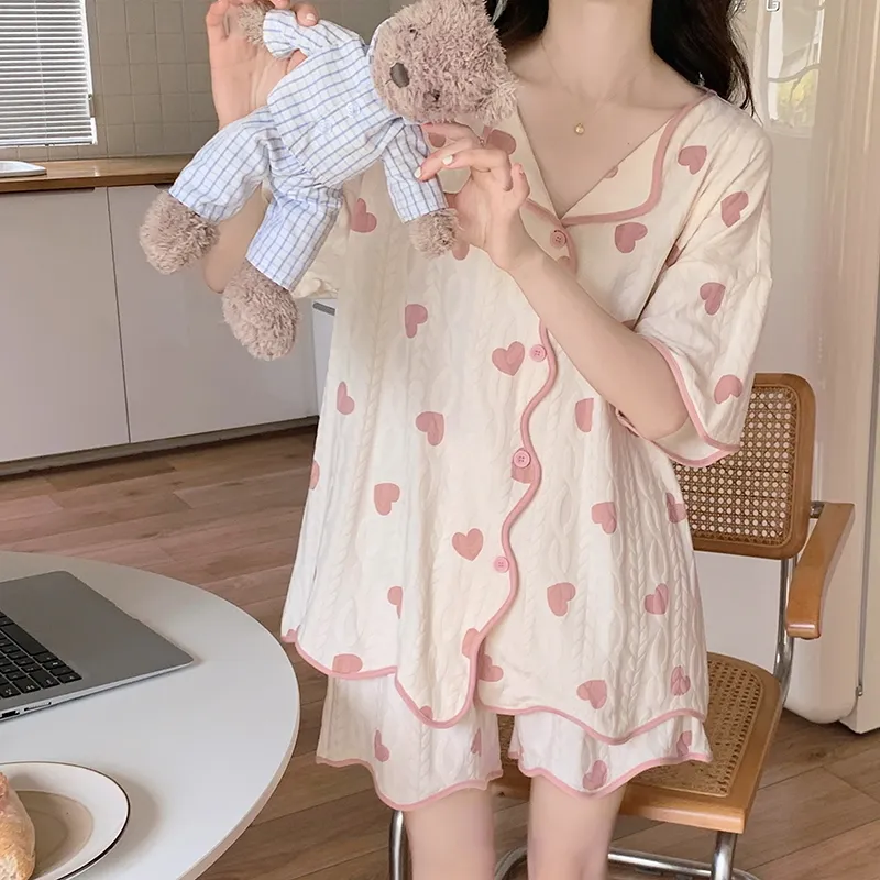 The Story Of The Flower Season Pajama Set Women's White-1