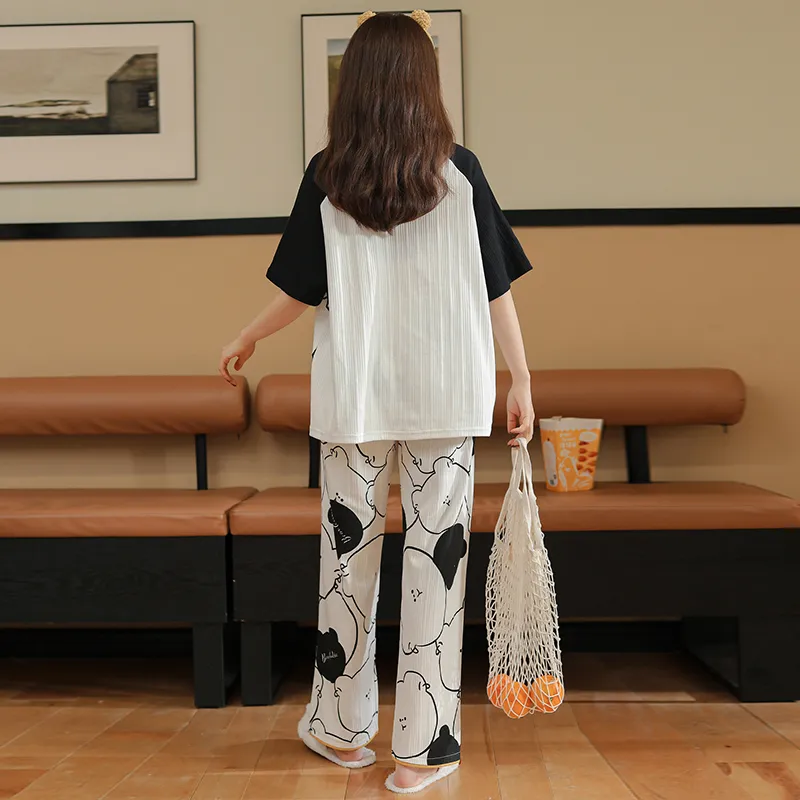 The Story Of The Flower Season Pajama Set Women's White-1
