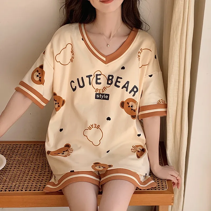 The Story Of The Flower Season Pajama Set Women's Apricot-1