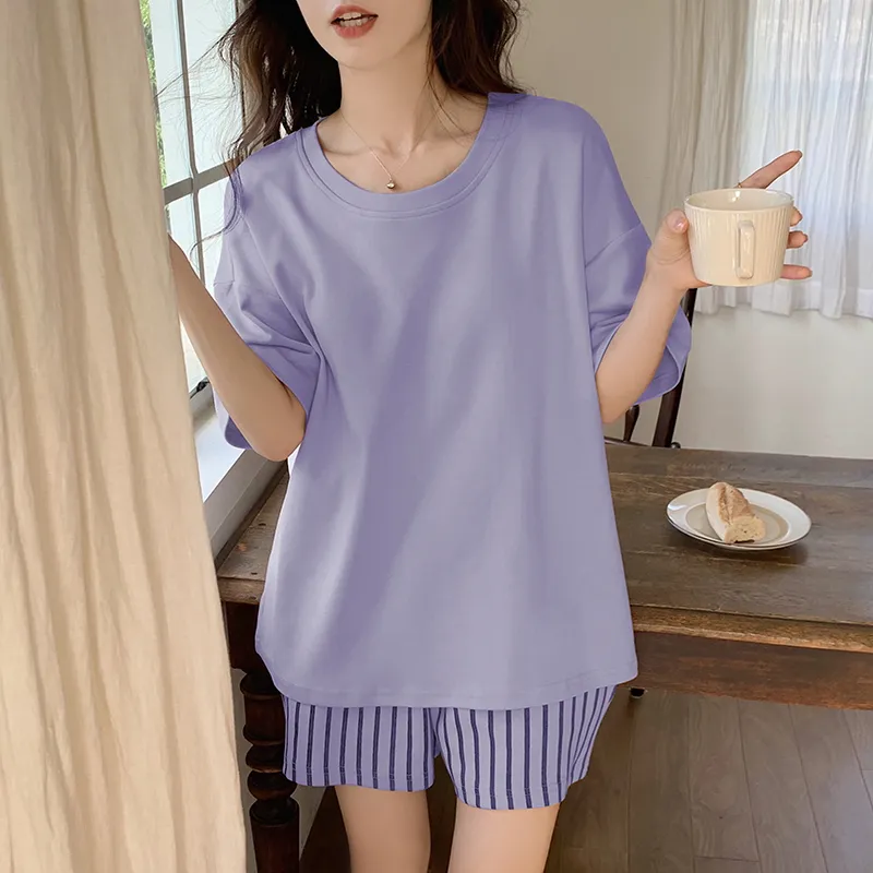 The Story Of The Flower Season Pajama Set Women's Light Purple-1