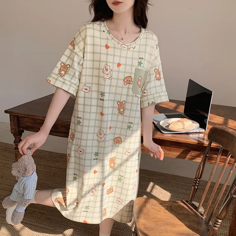 The Story Of The Flower Season Loungewear Nightgown Women's Light Green-8