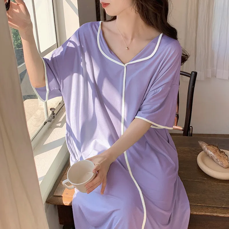 The Story Of The Flower Season Nightgown Women's Light Purple-9