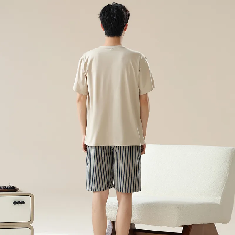 The Story Of The Flower Season Pajama Set Men's Apricot-1