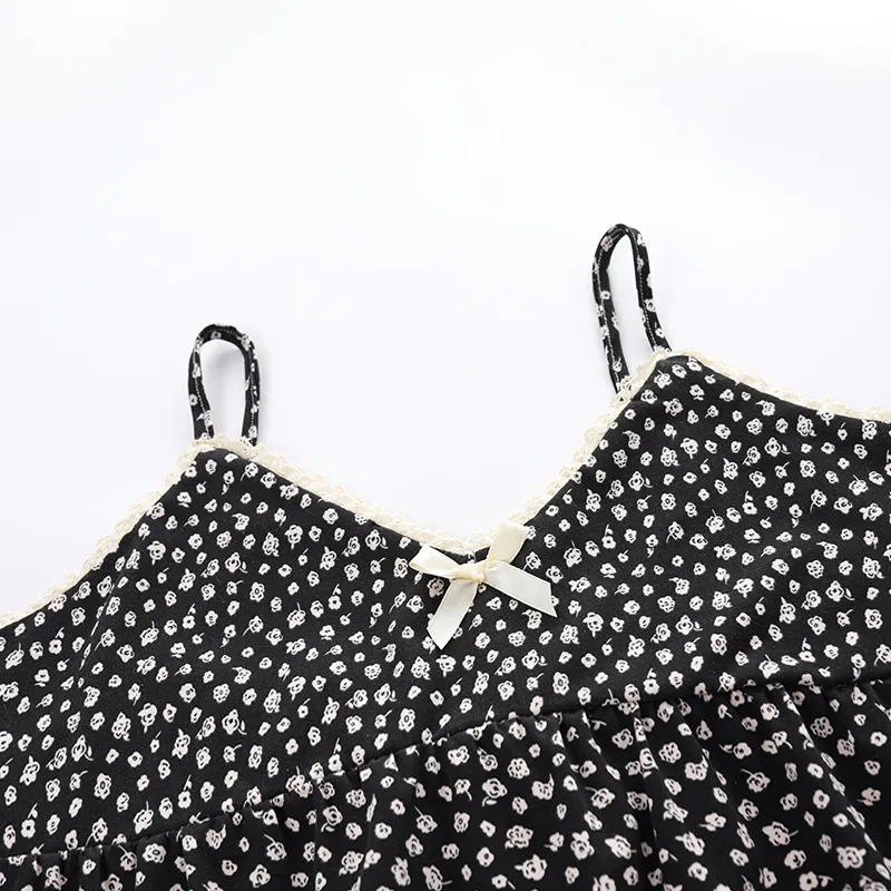 The Story Of The Flower Season Pajama Set Women's Black-1
