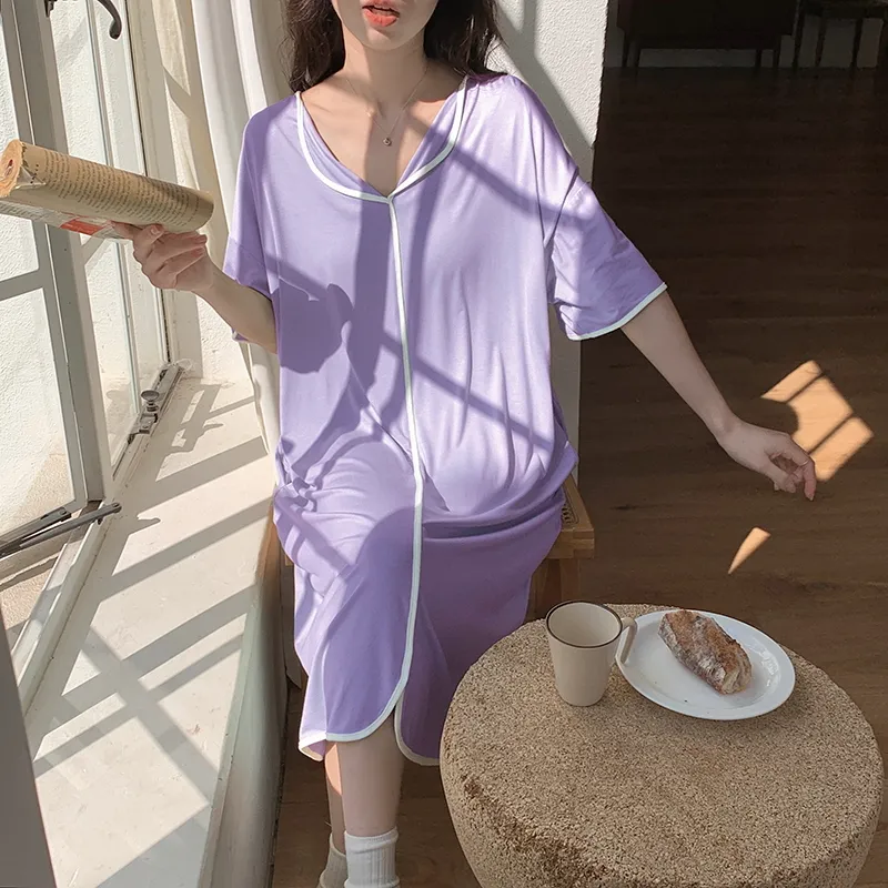 The Story Of The Flower Season Nightgown Women's Light Purple-3