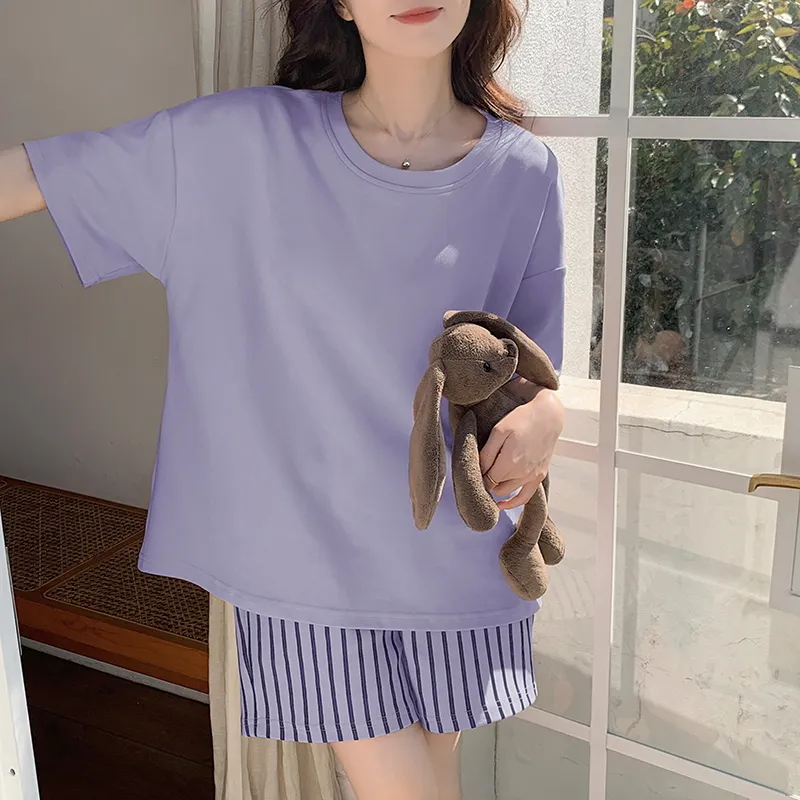 The Story Of The Flower Season Pajama Set Women's Light Purple-8