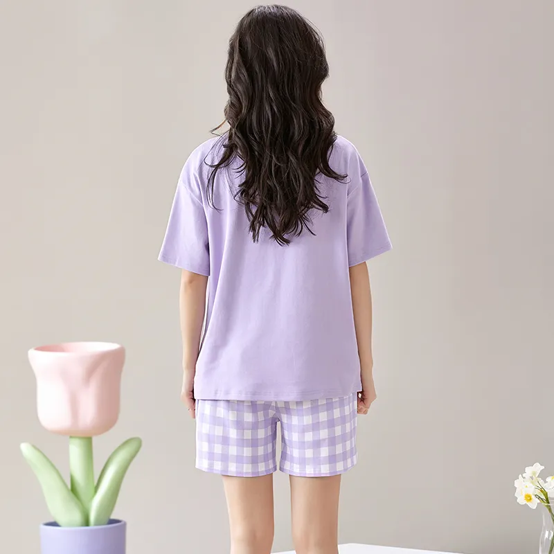 The Story Of The Flower Season Pajama Set Women's Light Purple-1