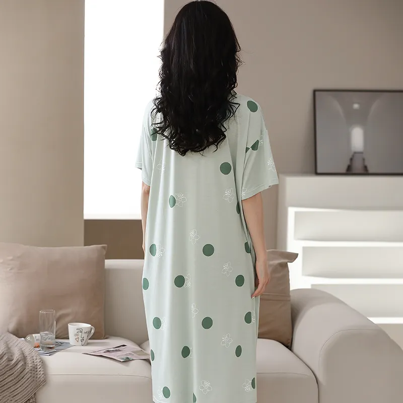 The Story Of The Flower Season Nightgown Women's Light Green-1