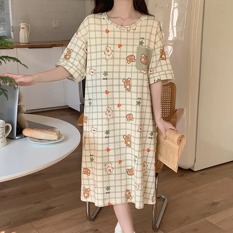 The Story Of The Flower Season Loungewear Nightgown Women's Light Green-1