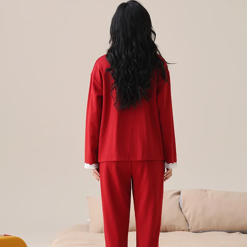 The Story Of The Flower Season Pajama Set Women's Red-1