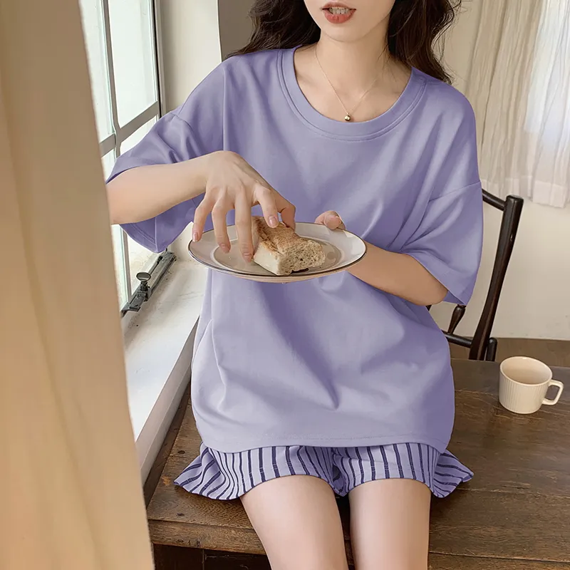 The Story Of The Flower Season Pajama Set Women's Light Purple-5