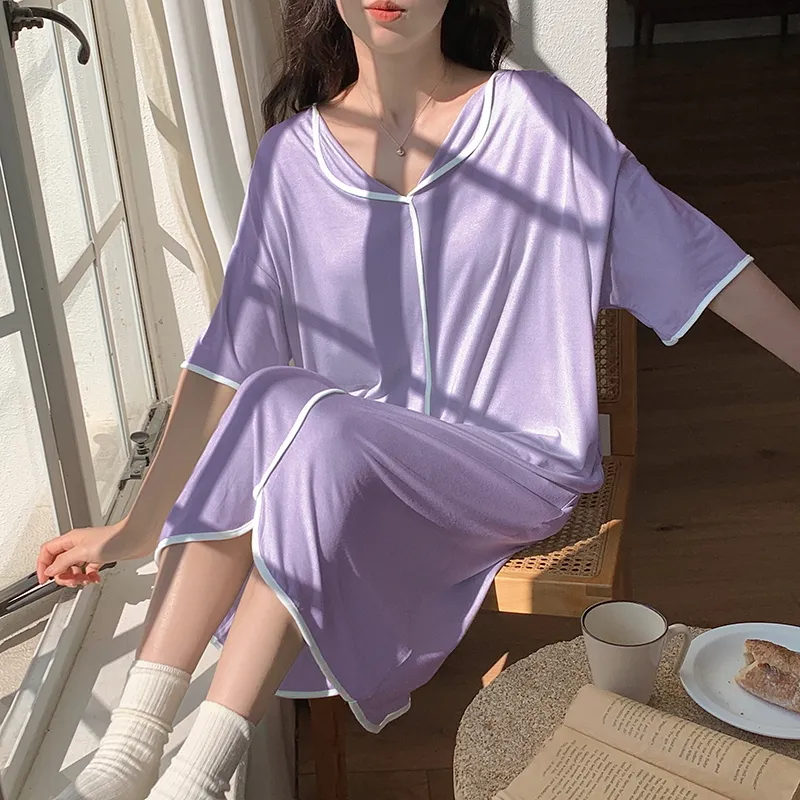 The Story Of The Flower Season Nightgown Women's Light Purple-5