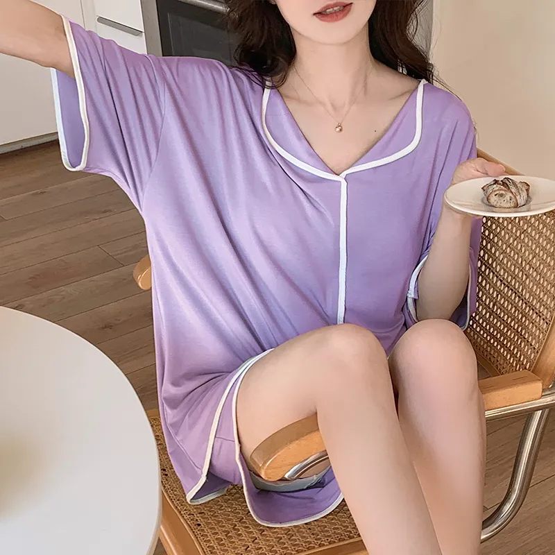 The Story Of The Flower Season Pajama Set Women's Light Purple-3