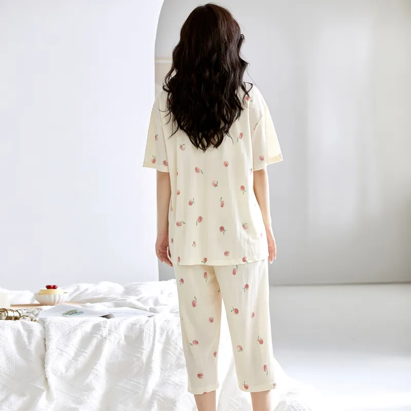 The Story Of The Flower Season Pajama Set Women's Ecru-1