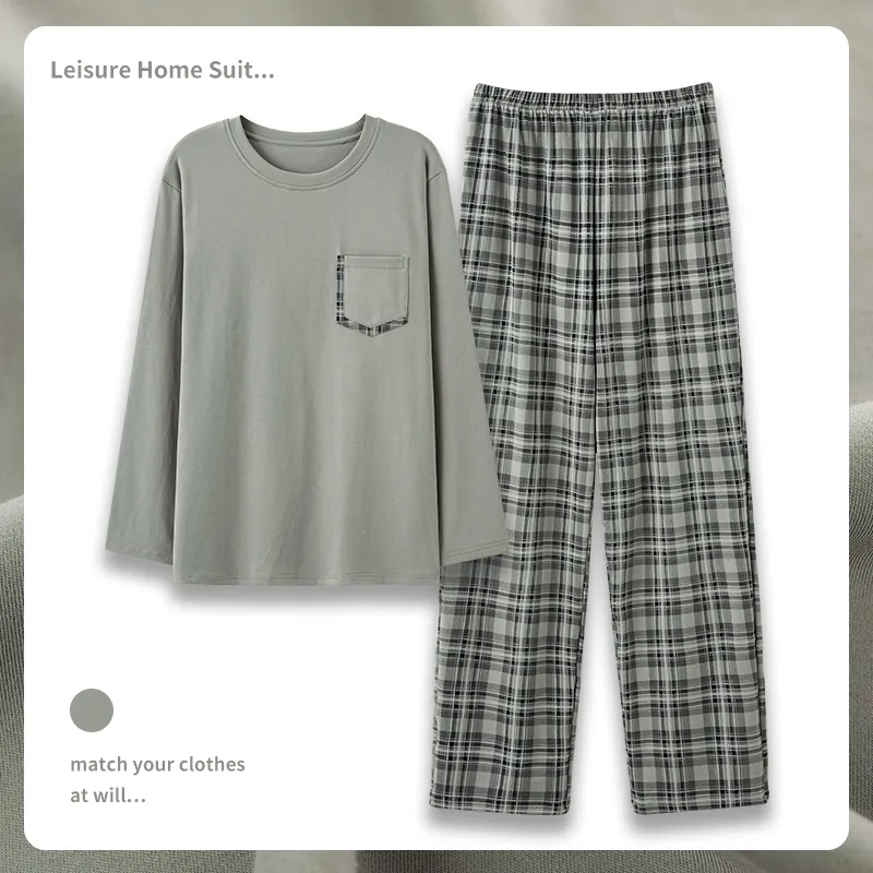 The Story Of The Flower Season Pajama Set Men's Gray-1