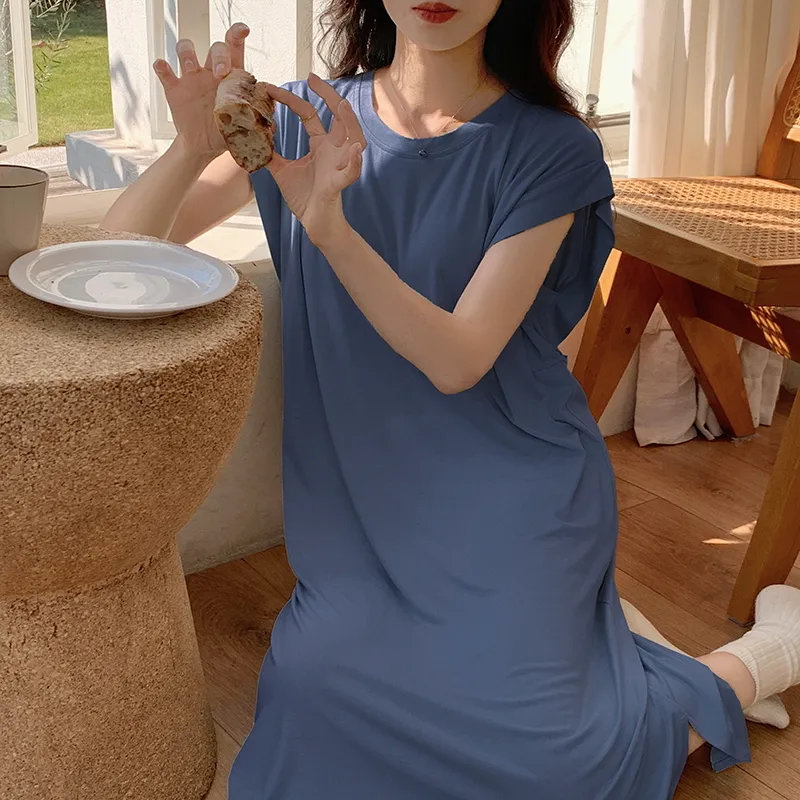 The Story Of The Flower Season Nightgown Women's Navy Blue-1