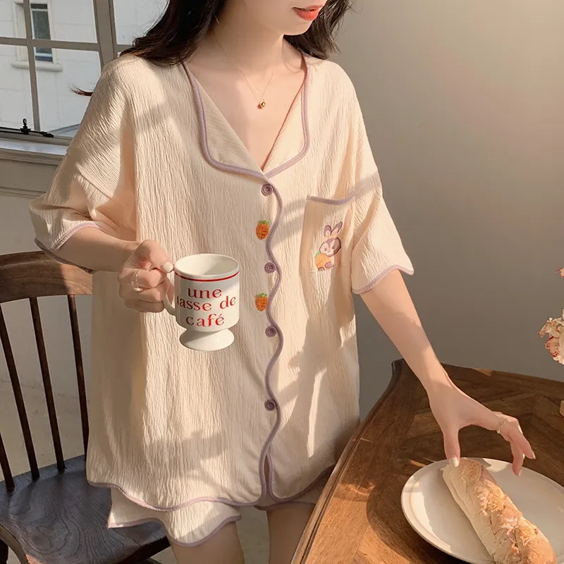 The Story Of The Flower Season Pajama Set Women's Apricot-2