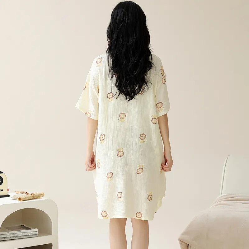 The Story Of The Flower Season Nightgown Women's White-1