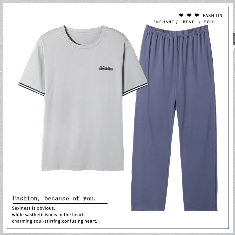 The Story Of The Flower Season Pajama Set Men's Silver-1