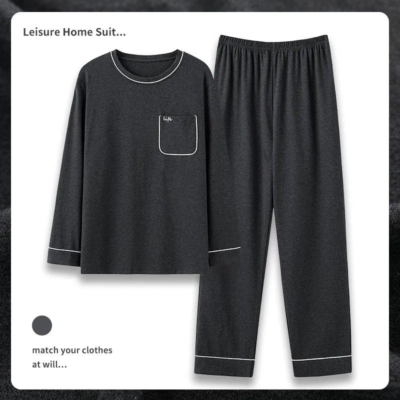 The Story Of The Flower Season Pajama Set Men's Gray-1