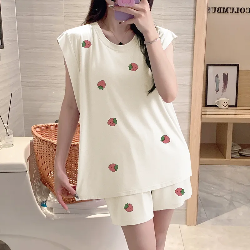 The Story Of The Flower Season Pajama Set Women's White-1
