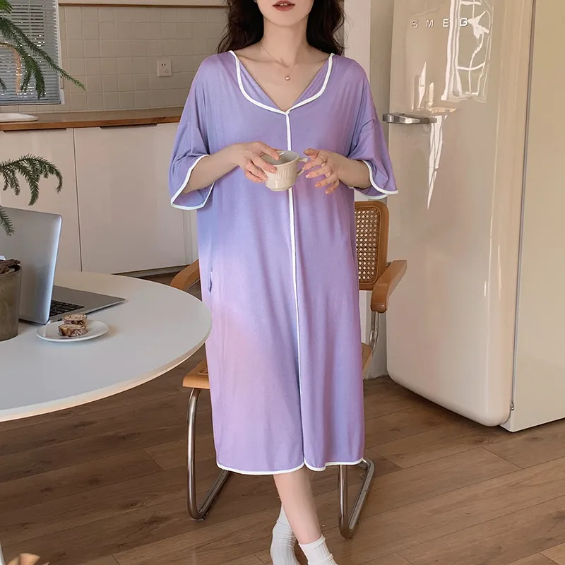 The Story Of The Flower Season Nightgown Women's Light Purple-1