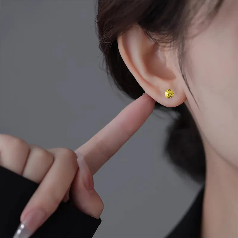 Titanium Steel Ear Care Stud Earrings Fashion Stud Earrings Unisex Multicolor Sparkling Gift Box Set-29