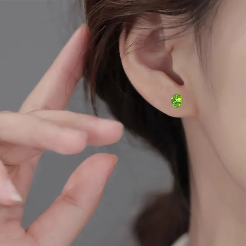 Titanium Steel Ear Care Stud Earrings Fashion Stud Earrings Unisex Multicolor Sparkling Gift Box Set-34
