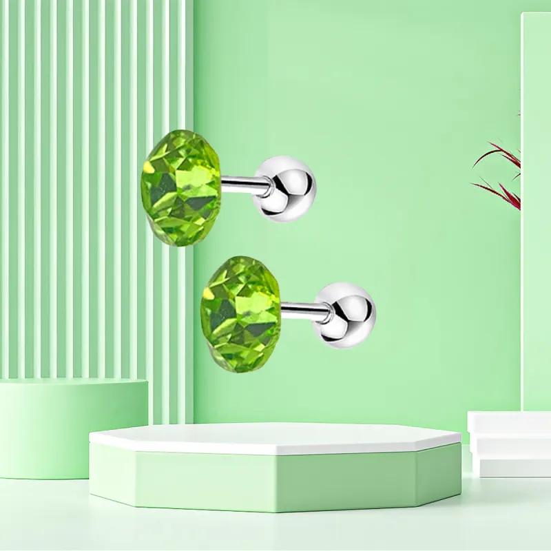 Titanium Steel Ear Care Stud Earrings Fashion Stud Earrings Unisex Multicolor Sparkling Gift Box Set-36