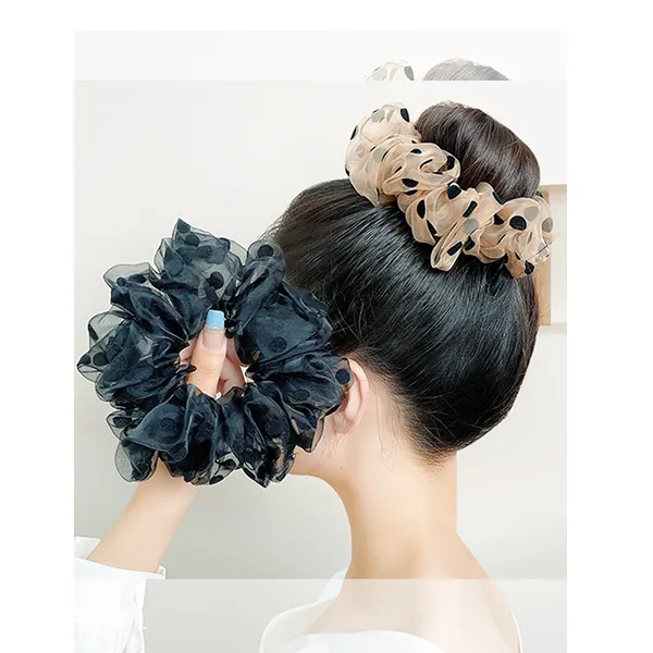 Left Europe Polka Dot Organza Hair Tie Women's-6