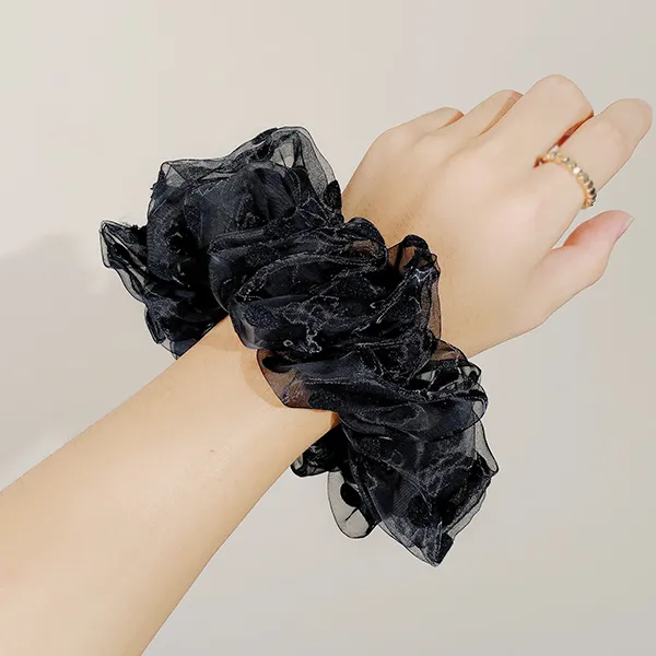 Left Europe Polka Dot Organza Hair Tie Women's-1