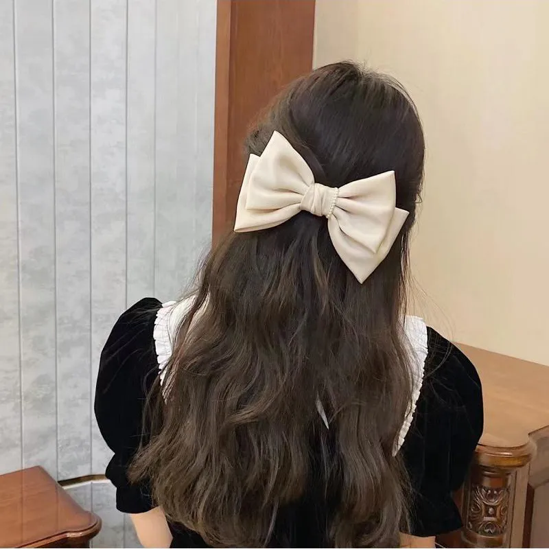 Left Europe Fabric Pearls Hair Clips Women's-8