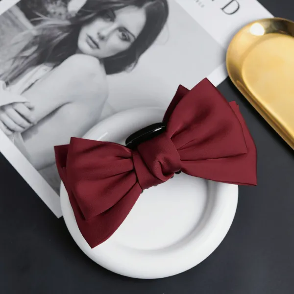 Left Europe Hair Clips Women's Burgundy-1