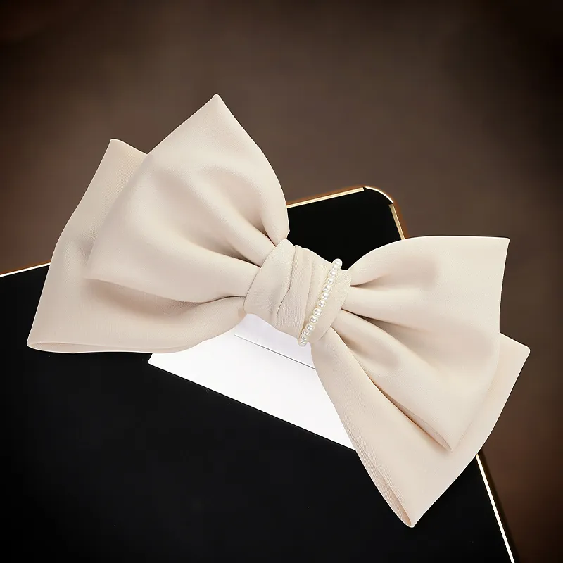 Left Europe Fabric Pearls Hair Clips Women's-7