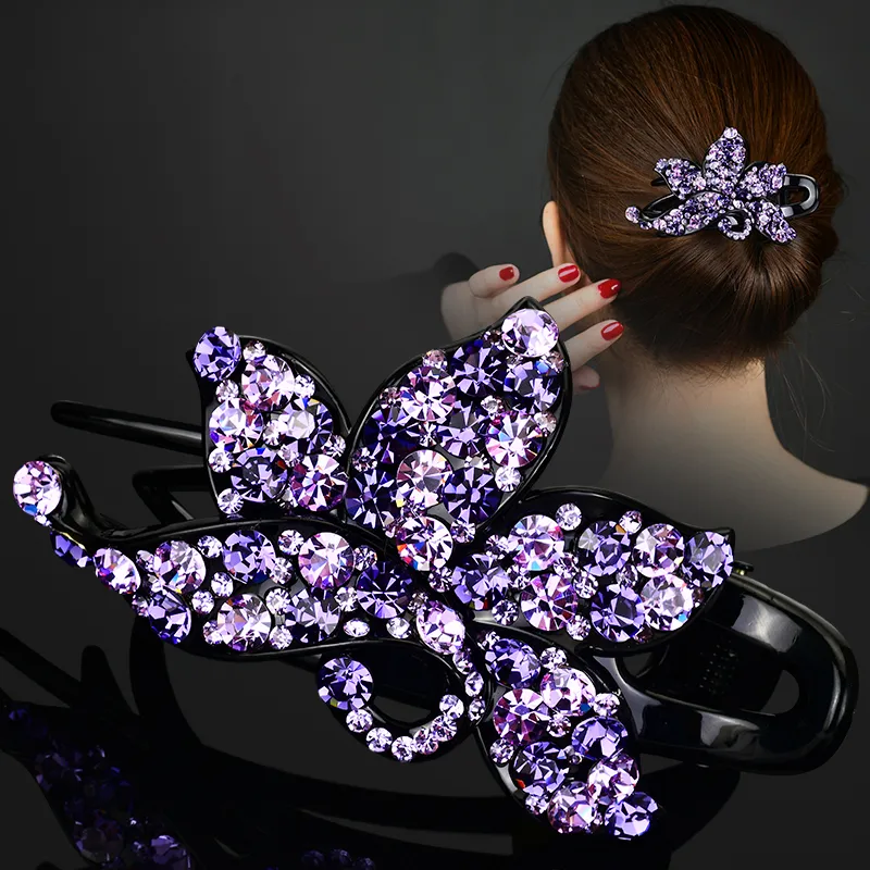 Left Europe Acrylic Hair Clips Women's-1