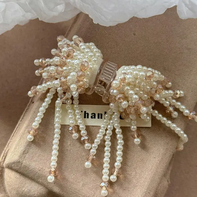 Left Europe Pearl Hair Clips Women's-3