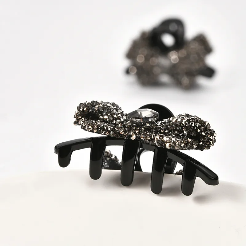 Left Europe Rhinestone Hair Clips Women's-2