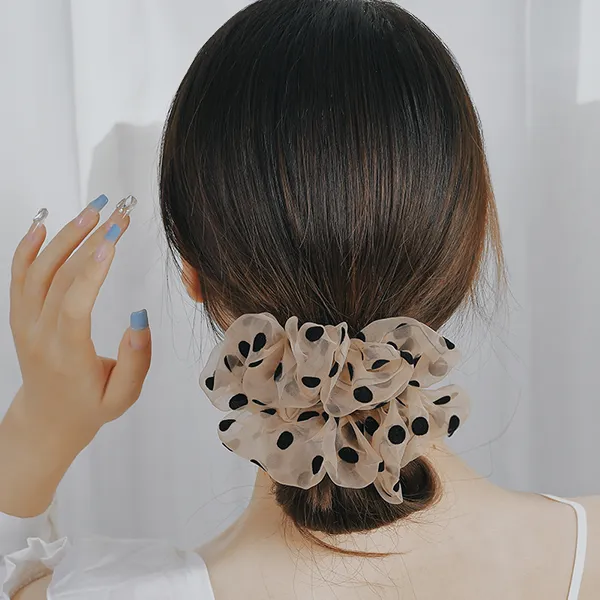 Left Europe Polka Dot Organza Hair Tie Women's-5