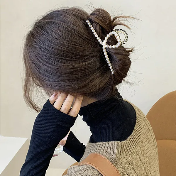 Left Europe Alloy Faux Pearl Hair Clips Women's-3