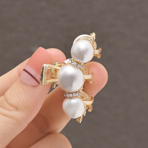 Left Europe Pearl Rhinestone Hair Clips Women's-3