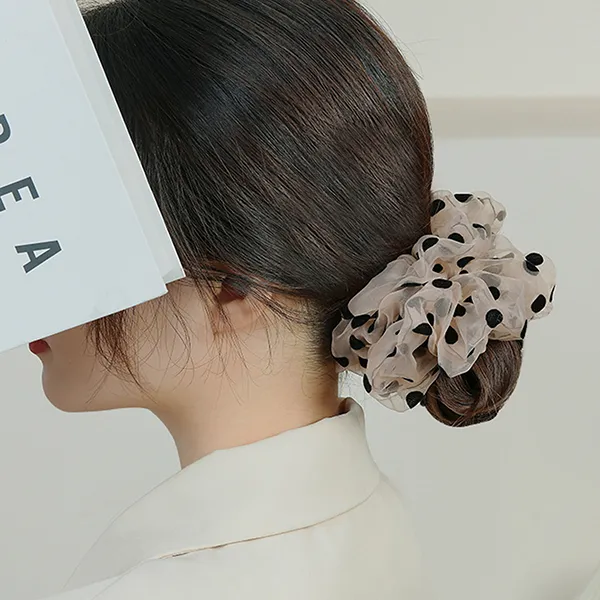 Left Europe Polka Dot Organza Hair Tie Women's-2