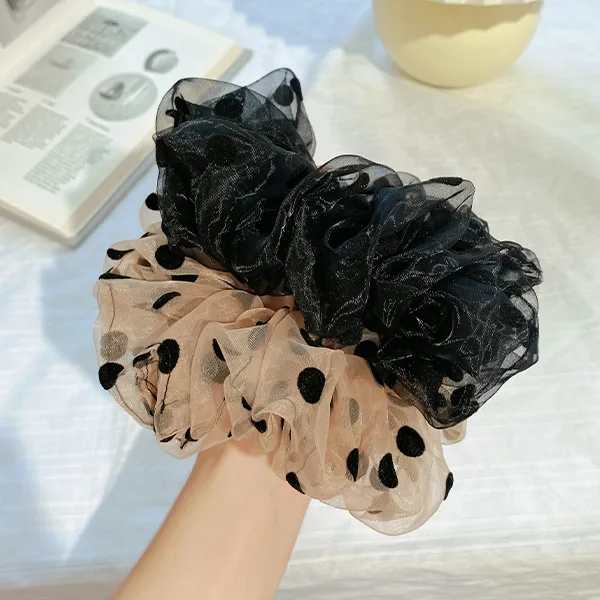 Left Europe Polka Dot Organza Hair Tie Women's-4