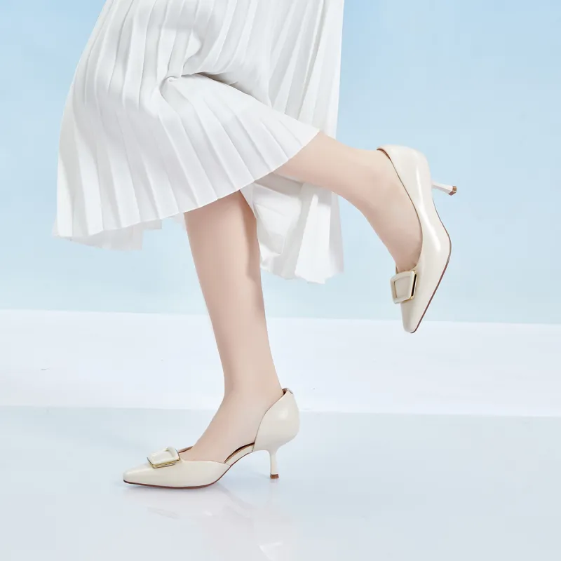 PT'SON Slim Heel High Heel Unlined Shoes 6.5cm Women's-7
