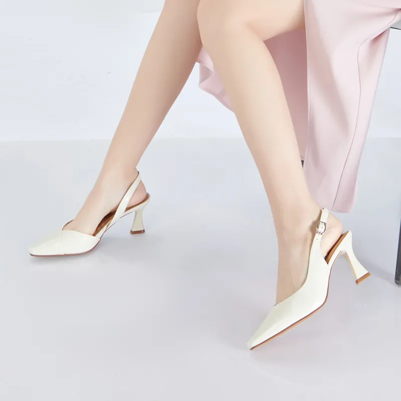 PT'SON Chunky Heel High Heels 6.8cm Women's-7