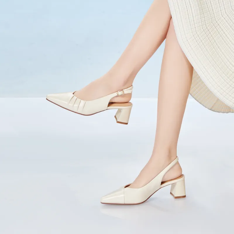 PT'SON Chunky Heel High Heels 5.2cm Women's-7