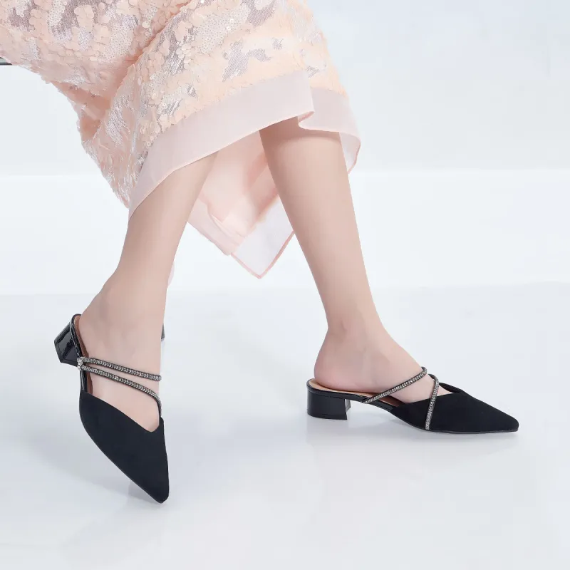 PT'SON Rubber Sole Quiet Slip Resistant Wrap toe Slippers Women's-24