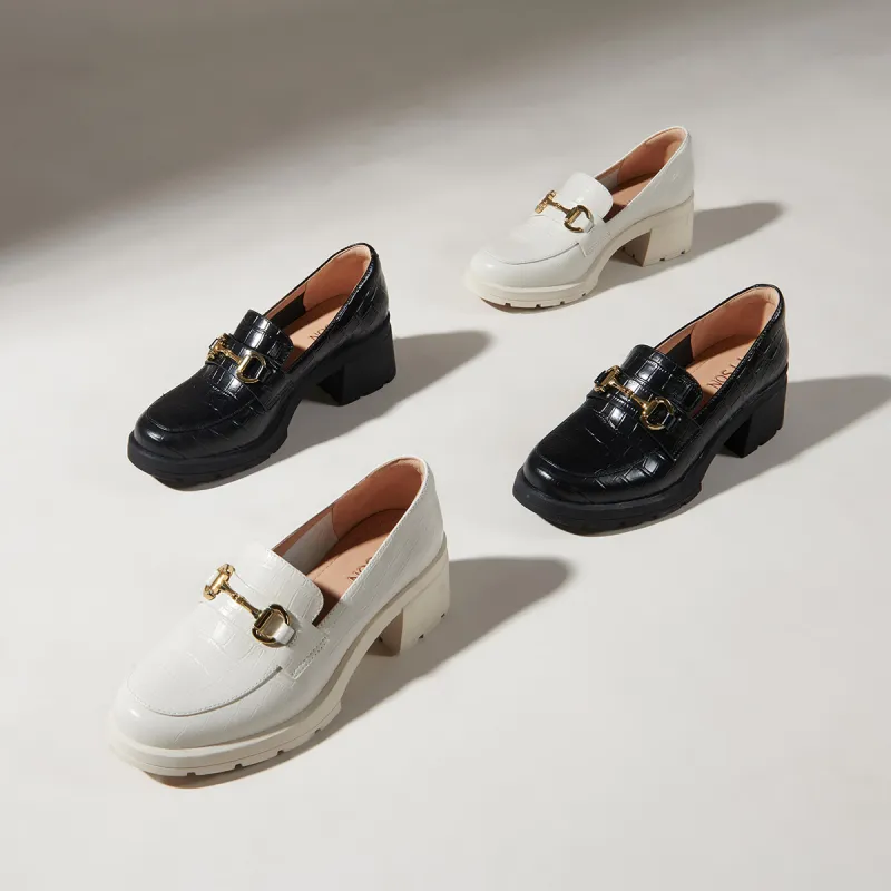 PT'SON Loafers Women's White/8 Black-5