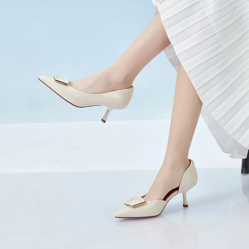 PT'SON Slim Heel High Heel Unlined Shoes 6.5cm Women's-5